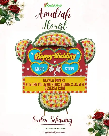 Papan Bunga Pernikahan Restu Baru